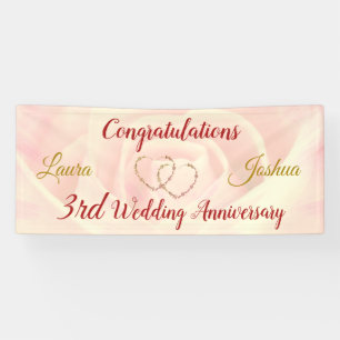 Banner zum personalisierten 3. Hochzeitstag