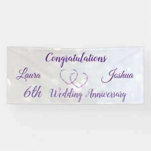 Banner zum personalisierten 6. Hochzeitstag