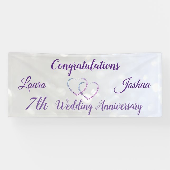 Banner zum personalisierten 7. Hochzeitstag
