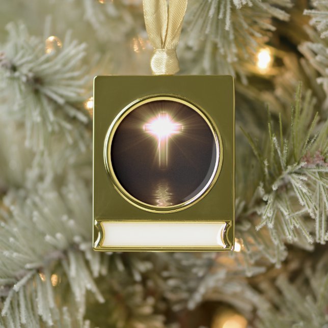 Bannerdekoration Banner-Ornament Gold (Baum)
