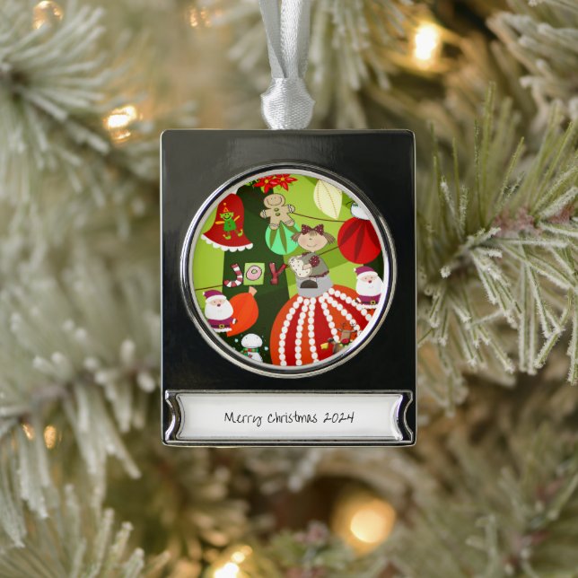 Bannerdekoration Banner-Ornament Silber (Baum)