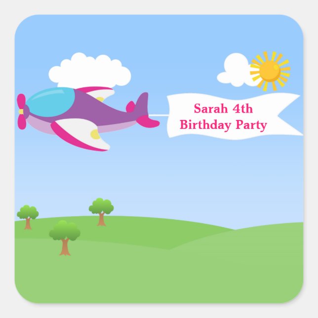 Bannermädchen Geburtstagsparty Sticker (Vorderseite)