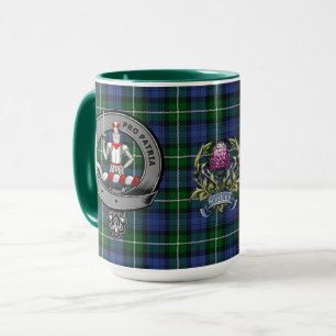 Bannerman Clan Abzeichen & Tartan Tasse