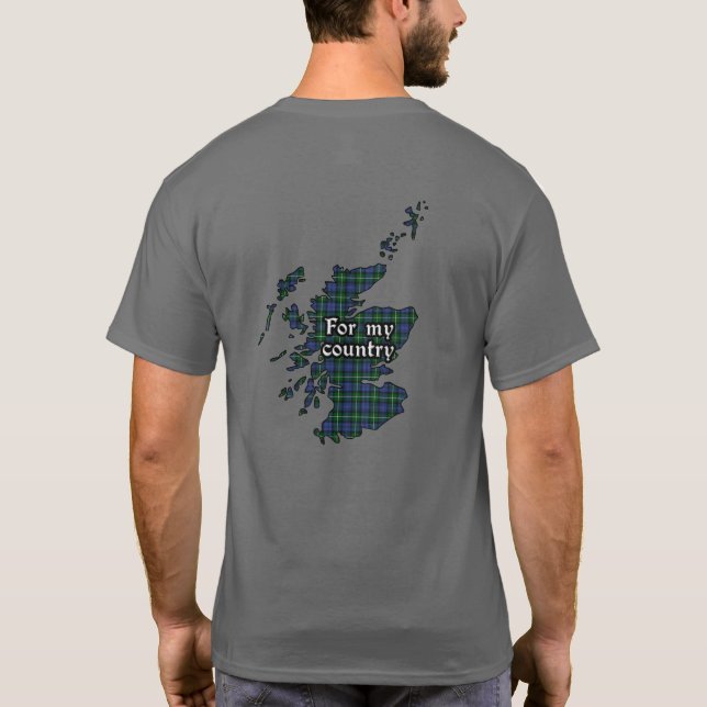 Bannerman Clan Abzeichen und Tartan Adult T-Shirt (Rückseite)