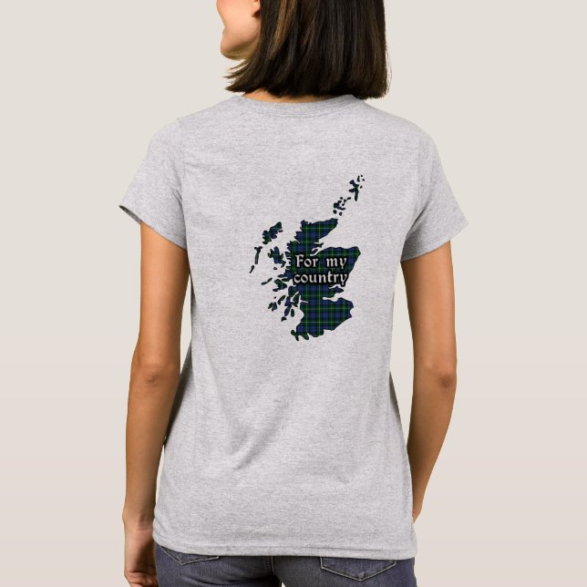 Bannerman Clan Abzeichen und Tartan Women's T-Shirt (Rückseite)
