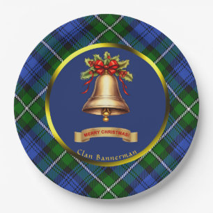 Bannerman Tartan Personalisiert Weihnachten Pappteller