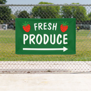 Bannerzeichen für frische Produkte auf dem Heimatm Banner