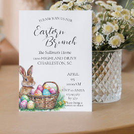 Banny in Korb mit Eiern Osterbrunch Einladung