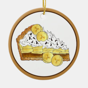 Banoffee Banana Toffee Kuchen backen von hausgemac Keramik Ornament