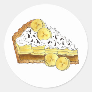 Banoffee Banana Toffee Pie Slice UK British Food Runder Aufkleber