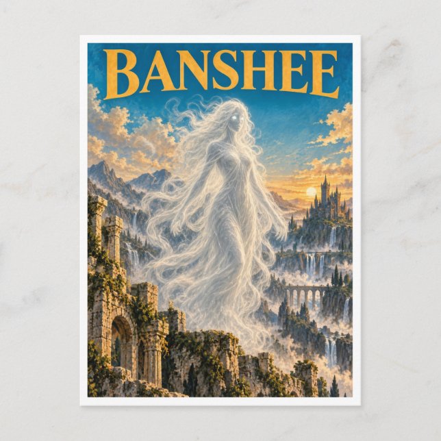 Banshee, Gothic Fantasy Monster Postkarte (Vorderseite)