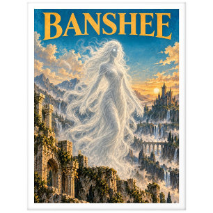 Banshee, Gothic Fantasy Monster Postkarte