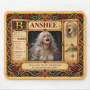 Banshee, mittelalterliche Bestiarien-Kunst Mousepad