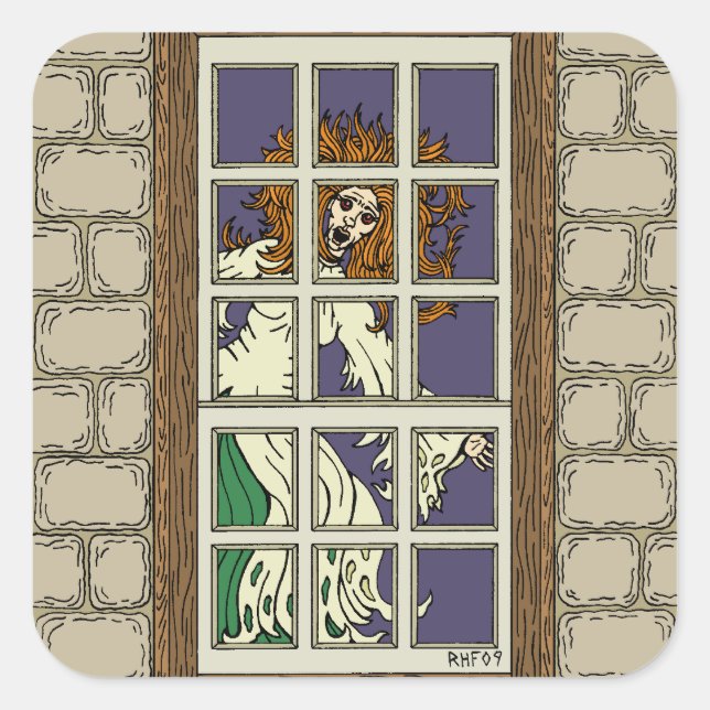 Banshee Quadratischer Aufkleber (Vorderseite)