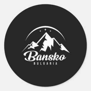 Bansko Bulgarien Skigebiet Skifahren Snowboarden Runder Aufkleber