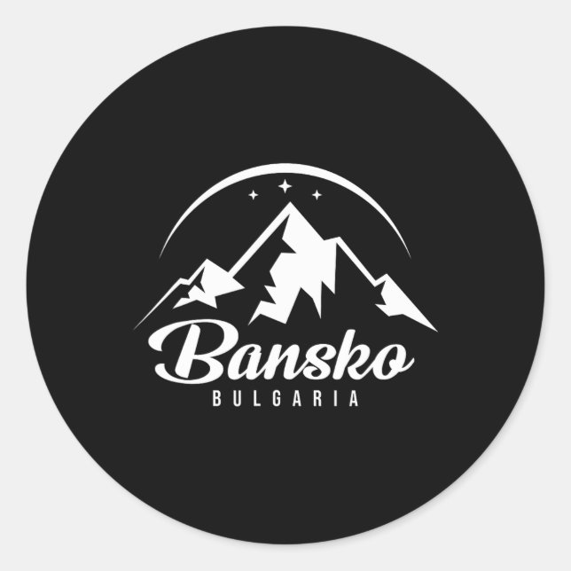 Bansko Bulgarien Skigebiet Skifahren Snowboarden Runder Aufkleber (Vorderseite)