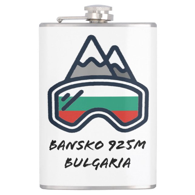 Bansko Ski Snowboard Resort Tasse Flachmann (Vorderseite)