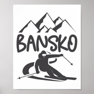 Bansko Ski Snowboarden Bulgarien Resort Entfernung Poster