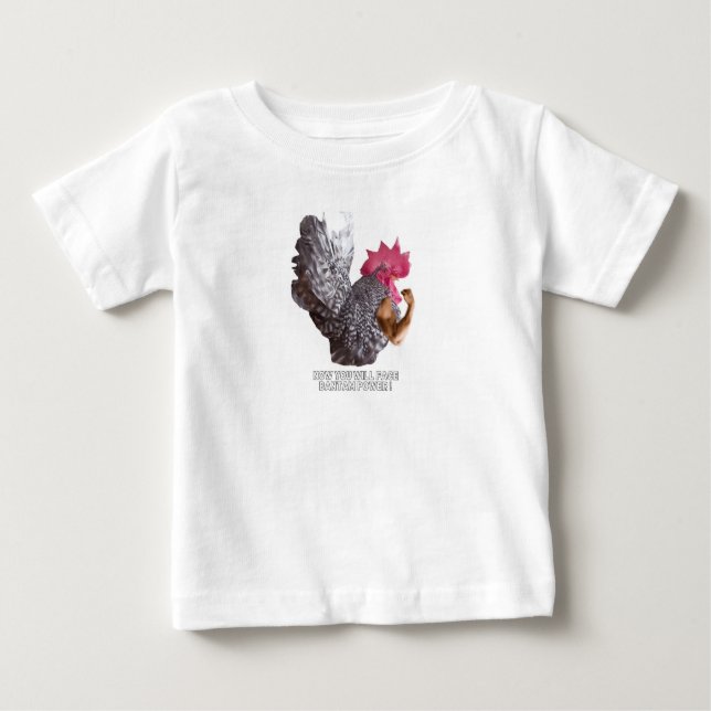 Bantam Power ! Chabo Rooster| Bantam Chicken Power Baby T-shirt (Vorderseite)