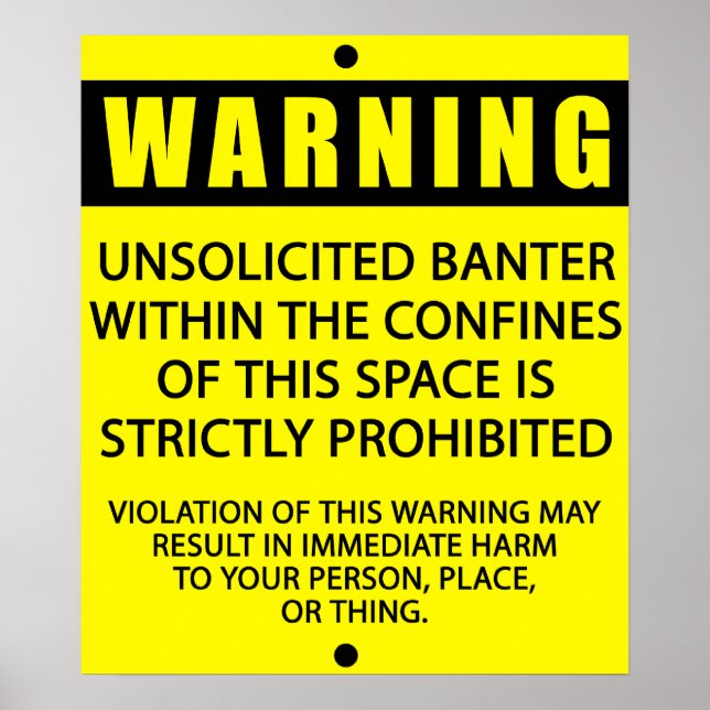 BANTER WARNING_YELLOW POSTER (Vorne)