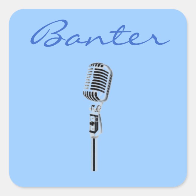 Bantermikrophon Quadratischer Aufkleber (Vorderseite)