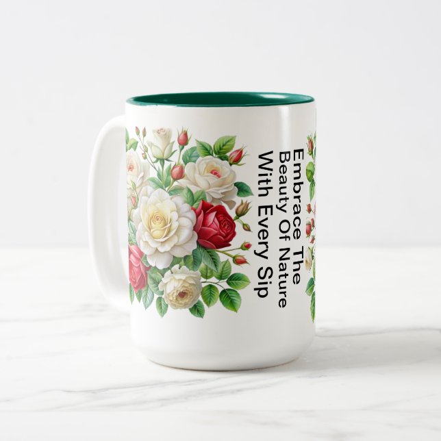 Bantry Bay Rhapsody Rose 4K Zweifarbige Tasse (Vorderseite Links)