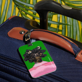 Bantu Knots. Pink and Green. Luggage tag. Gepäckanhänger