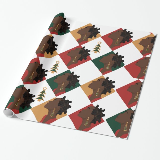 Bantu Red Christmas Wrapping Paper Geschenkpapier (Ungerollt)