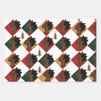 Bantu Tri Remix Wrapping Paper Flat Sheet Set 3 Geschenkpapier Set