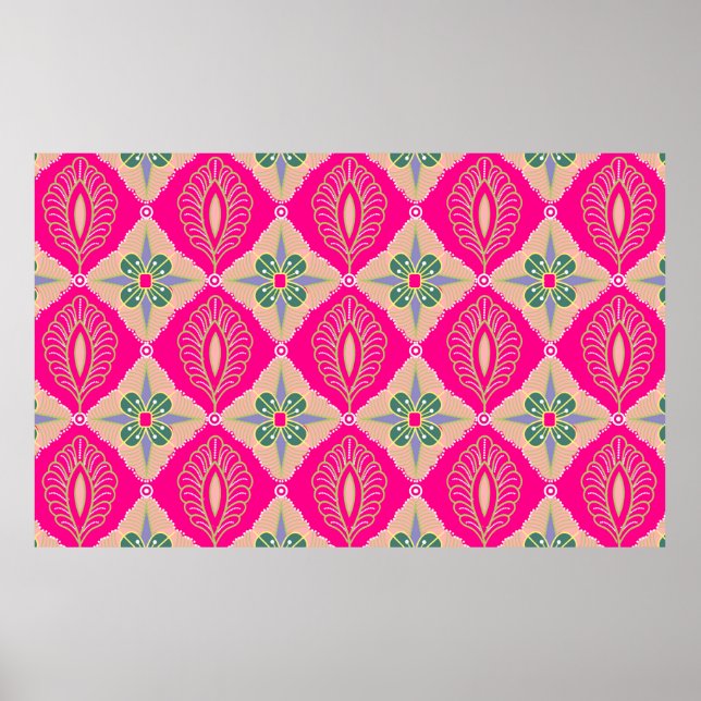Bantul Batik in verschiedenen Farben, Batik ist ei Poster (Vorne)