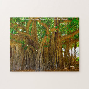 Banyan Tree Honolulu Hawaii. Weihnachtsgrüße Puzzle