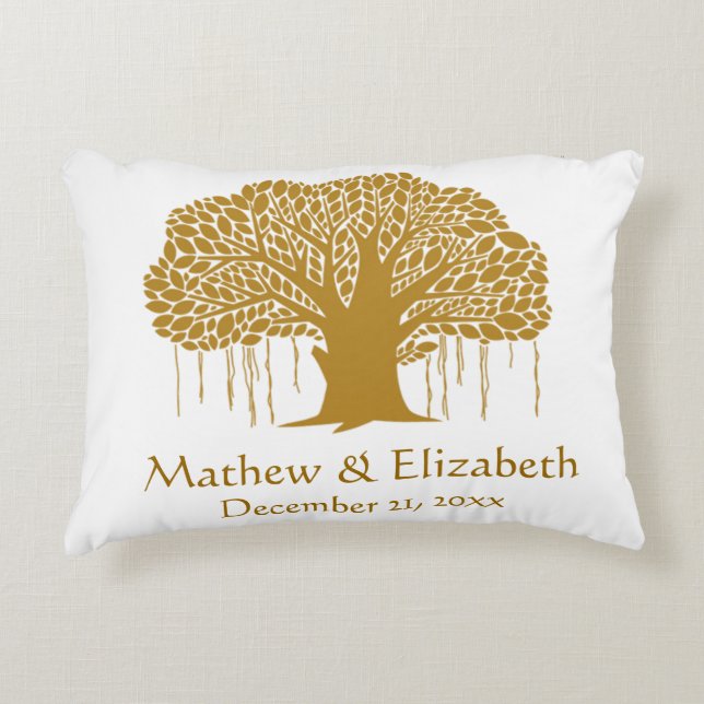 Banyanbaum-rustikale Hochzeit im Freien Zierkissen (Vorderseite)