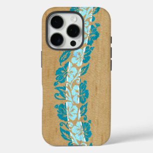Banyans Hawaiian Hibiscus Faux Holz Surfboard Türk iPhone 16 Pro Hülle