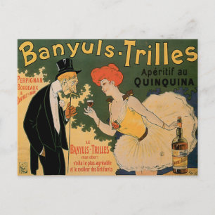 Banyuls Trilles Vintage-Wein-Getränkewerbung Kunst Postkarte
