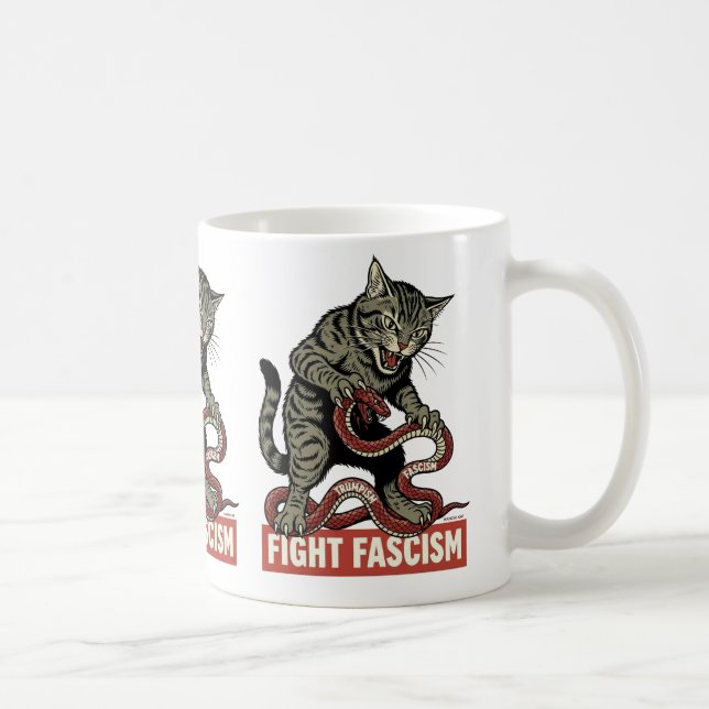 Banzai Kat Fight Fascism Kaffeetasse (Rechts)