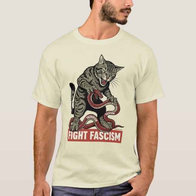 Banzai Kat Fight Fascism T-Shirt (Vorderseite)