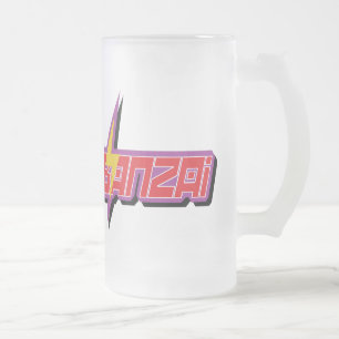 Banzai-Logo-Glas-Tasse Mattglas Bierglas