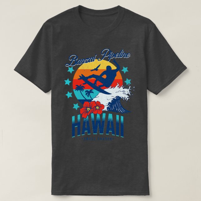 Banzai Pipeline North Shore Oahu Hawaii Big Wave S T-Shirt (Design vorne)