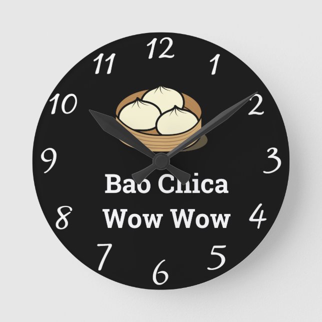 Bao Chica Wow Wow Wall Clock Runde Wanduhr (Vorderseite)
