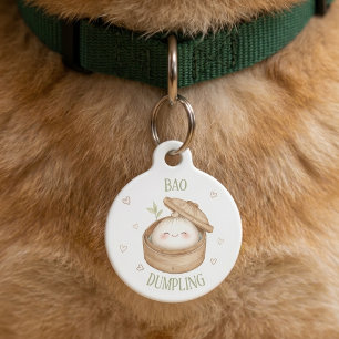 Bao-Dumpling-Essen Kawaii Hund Katze Haustier ID-A Haustiermarke