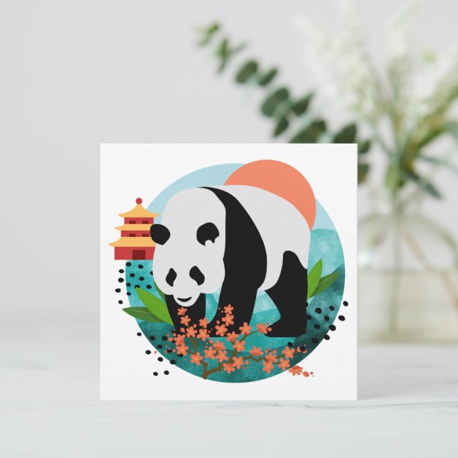 BAO SHI - Panda - flache Mitteilungskarten - Angab (Stehend Vorderseite)