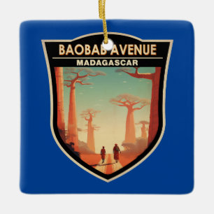 Baobab Avenue Madagascar Travel Abzeichen Keramikornament