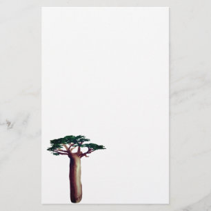 Baobab-Baum zeichnend Stationery Briefpapier