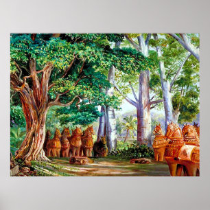 Baobab Bäume und ein großes Tamarind Tree_GC Poste Poster