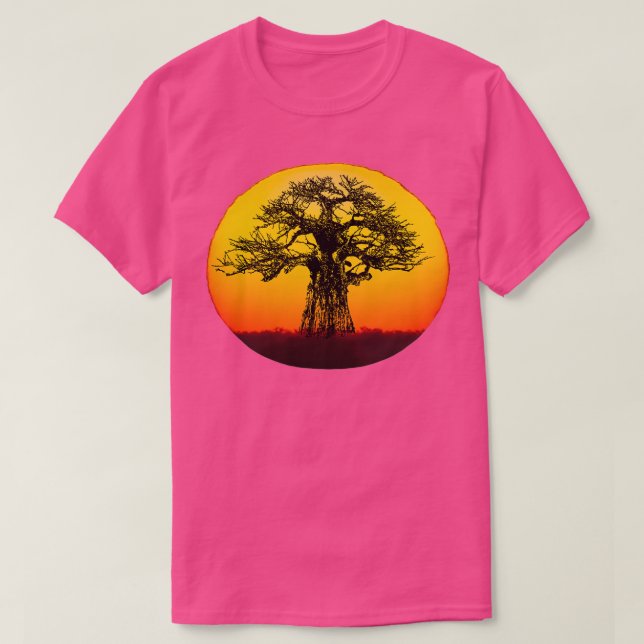 Baobab Tree at Sunset for Africa Fans T-Shirt (Design vorne)