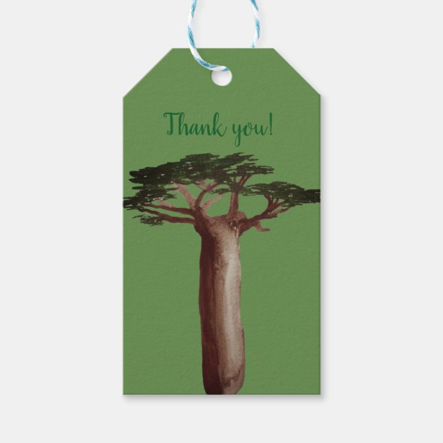 Baobab Tree Benutzerdefinierte Geschenktasten Geschenkanhänger (Vorderseite)