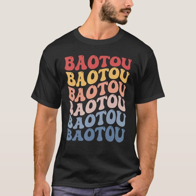 Baotou City Groovy Retro T-Shirt (Vorderseite)
