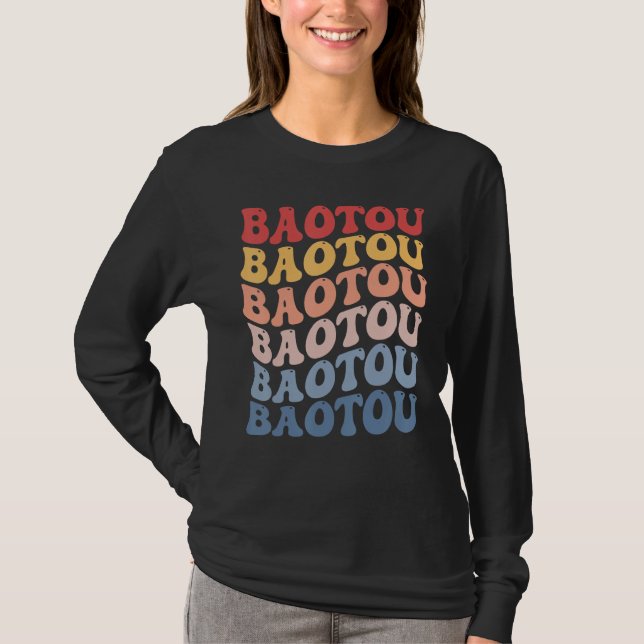 Baotou City Groovy Retro T-Shirt (Vorderseite)