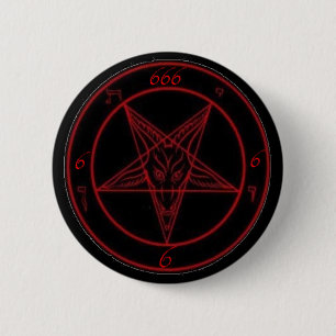 Baphomet 666 runder Knopf Button