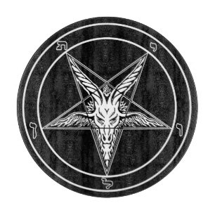 Baphomet altes Glasschneiden-Brett 12" Schneidebrett